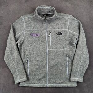 LSU Tigers The North Face Gordon Lyons Sweater Fleece Jacket Mens Medium Gray